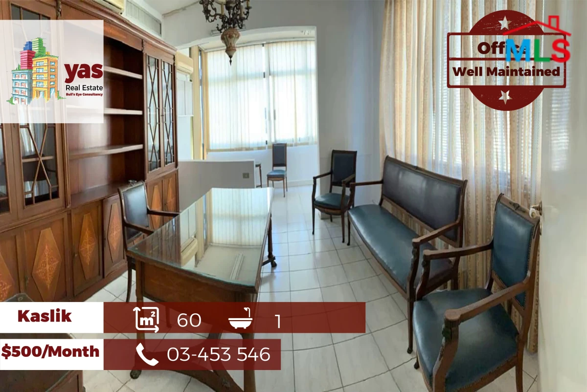 Kaslik 60m2 | Office | Rent | Well Maintained | Prime Location | EH