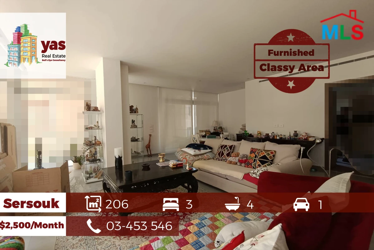 Sersouk 206m2 | Furnished | Rent | Classy Area | AA/BA