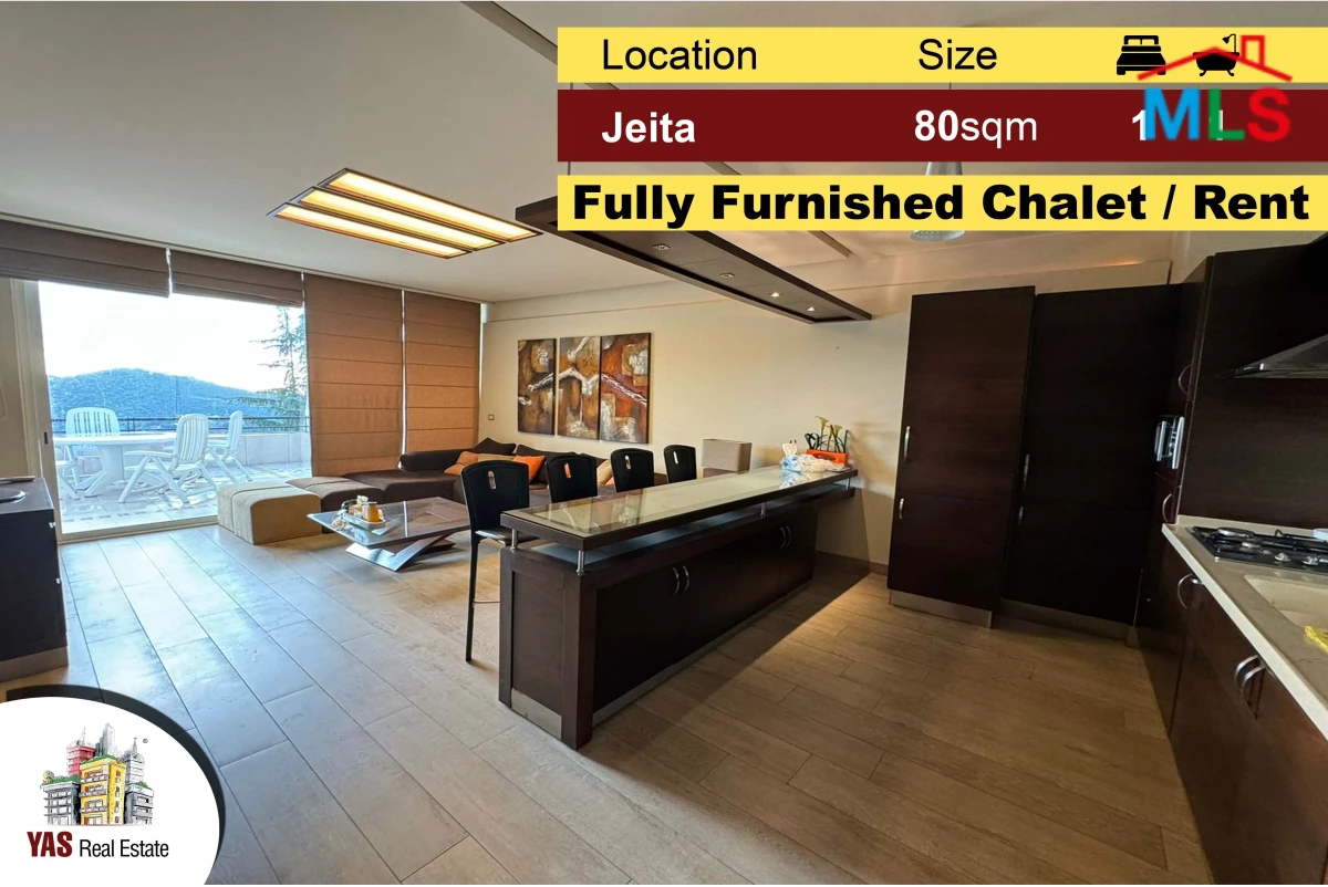Jeita Country Club 80m2 + 20m2 Terrace | Furnished Chalet | Rent