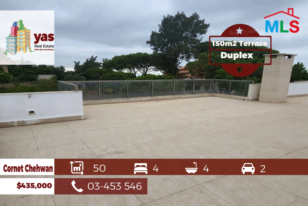 Cornet Chehwan 350m2 | 150m2 Terrace | Duplex | View | Calm Area | OH