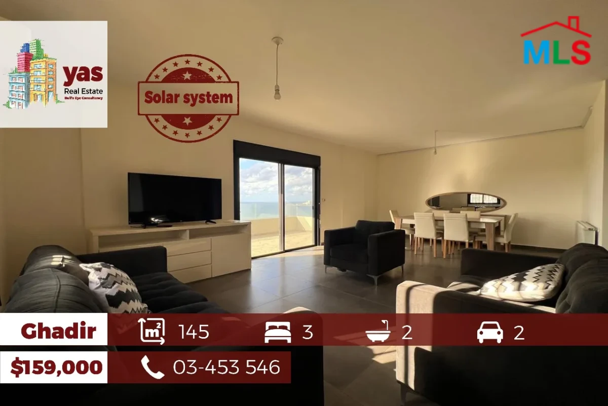 Renovated 3-Bedroom Apartment in Ghadir – Unblockable Sea View with