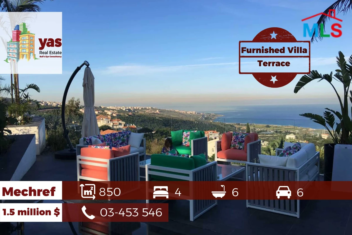 Mechref 850m2 | 500m2 Triplex Villa | Furnished | Amazing View | AC