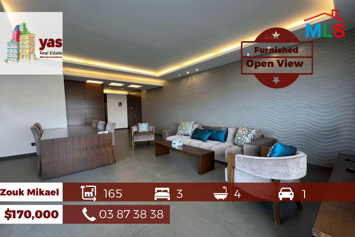 Zouk Mikael 165m2 | Furnished | View | Prime Location | EH