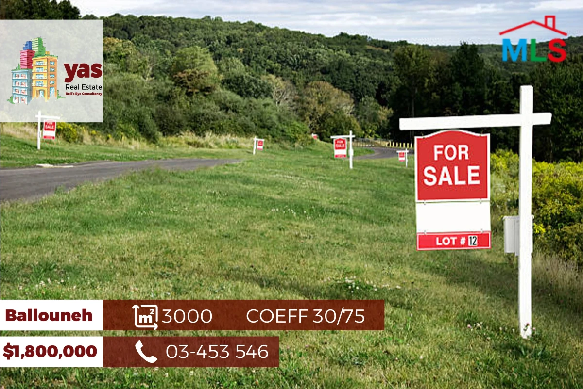 Ballouneh 3000m2 | Coeff 30/75 | Prime Location | Sea View | BA