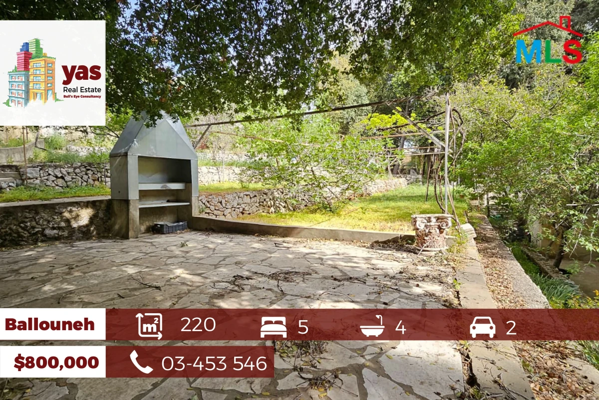 Ballouneh 220m2 | 1150m2 Land | Well Maintained | Calm Area | TO