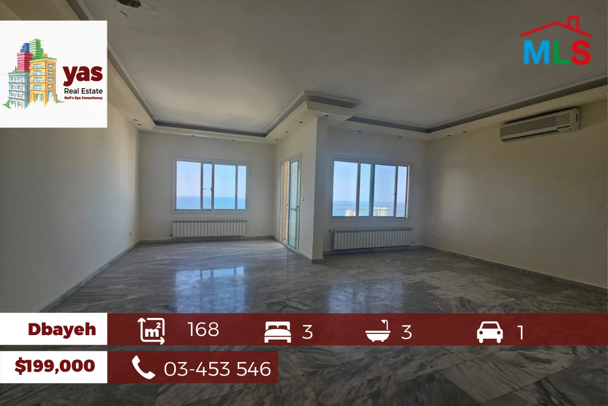 Dbayeh 168m2 | Panoramic Sea View | Prime Location |Well Lighted | PA