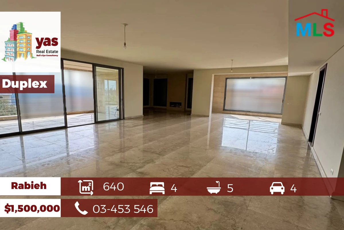 Rabieh 640m2 | Duplex | New | Classy Area | Panoramic View | CL