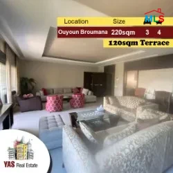 Ouyoun Broumana 220m2 | 130m2 Terrace | Decorated | View | PA