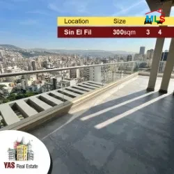 Sin El Fil 300m2 | 35m2 Terrace | Duplex | New Building | Open View