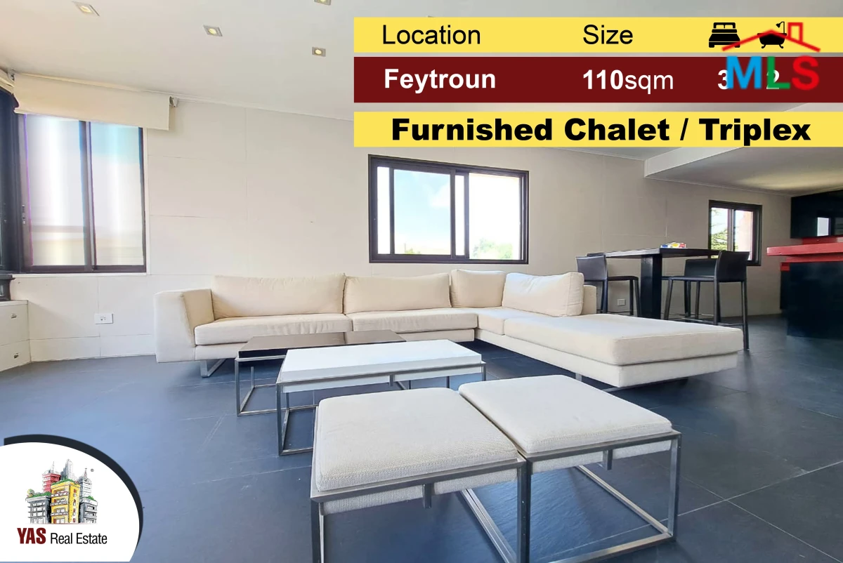 Feytroun 110m2 | Furnished Chalet | Triplex | Mountain View | DA