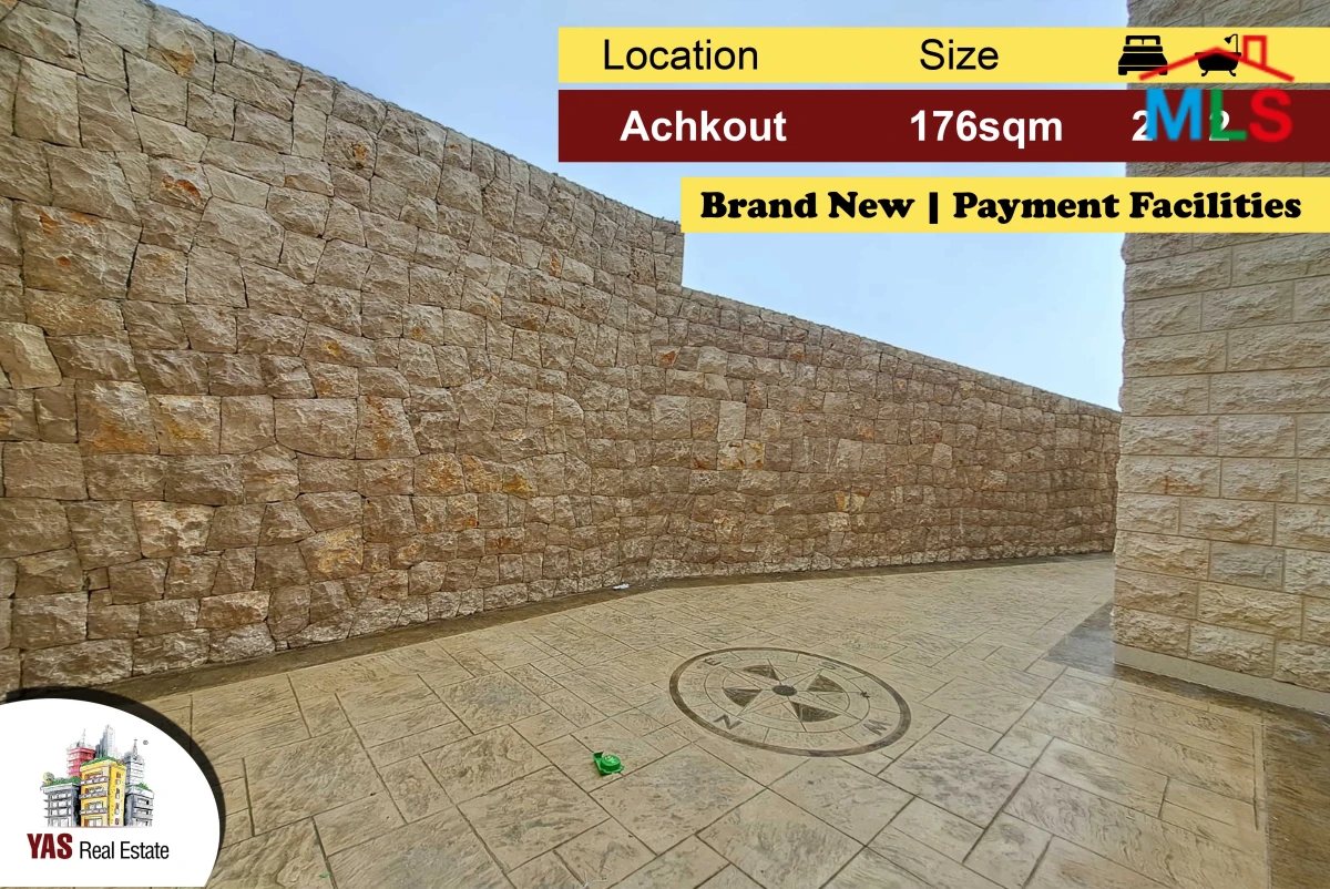 Achkout 176m2 | 80m2 Terrace | Brand New | Payment Facilities | DA