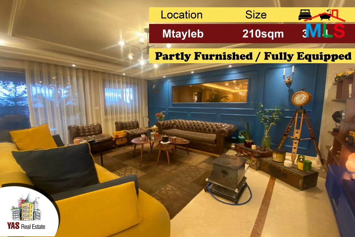 Mtayleb 210m2 | Partly Furnished | Excellent Condition | Decorated | P