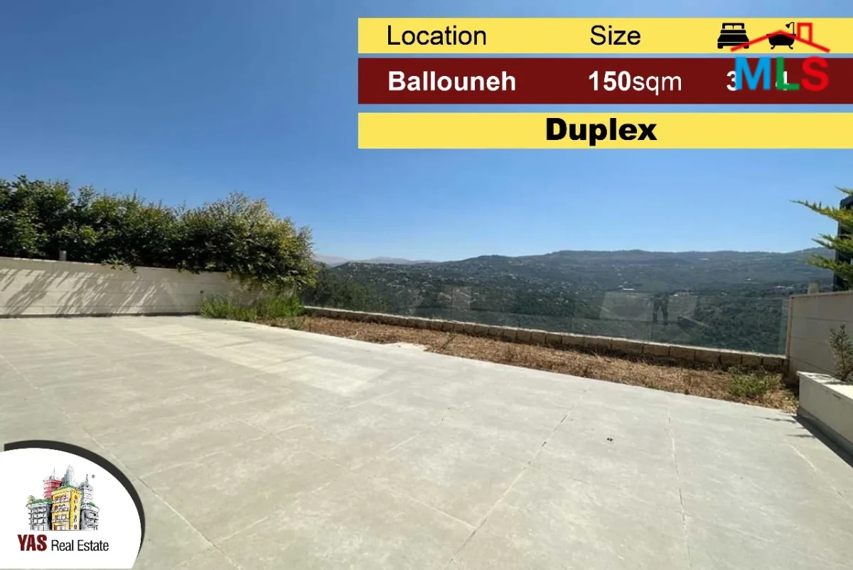 Ballouneh 150m2 | 90m2 Terrace | Duplex | Panoramic View | High-End