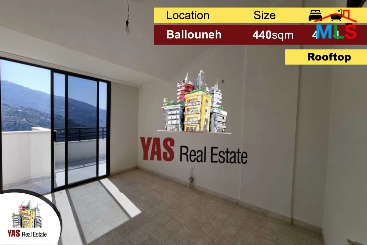Ballouneh 440m2 Rooftop | 100m2 Terrace | Luxury | Excellent Condition | View