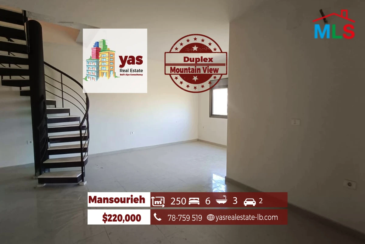 Mansourieh 250m2 | Duplex | Mountain View | Calm Area | AA