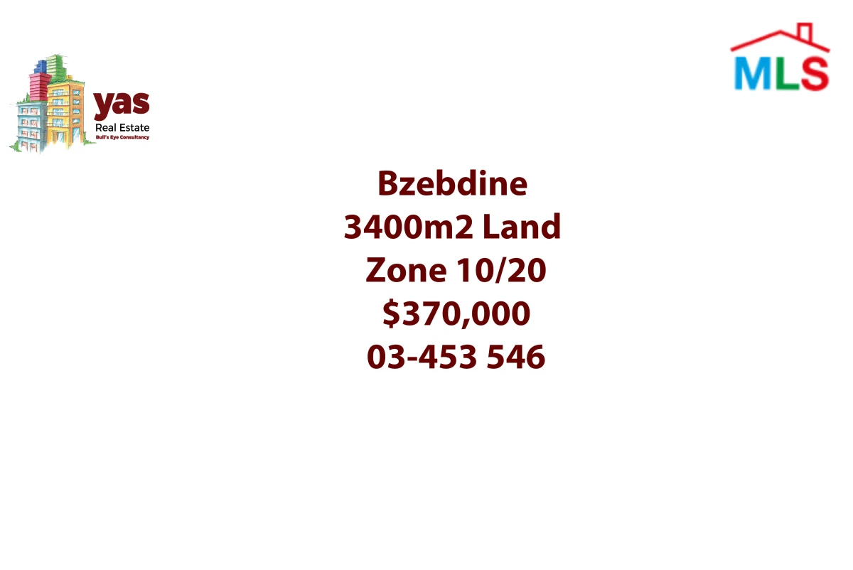 Bzebdine 3400m2 | Land | Coeff 10/20 | Prime Location | TCH