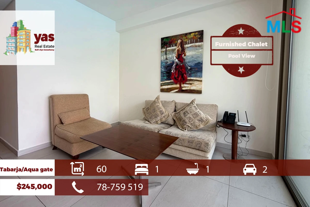 Tabarja/Aqua Gate 60m2 | Furnished | Pool View | Brand New | EH/ABA