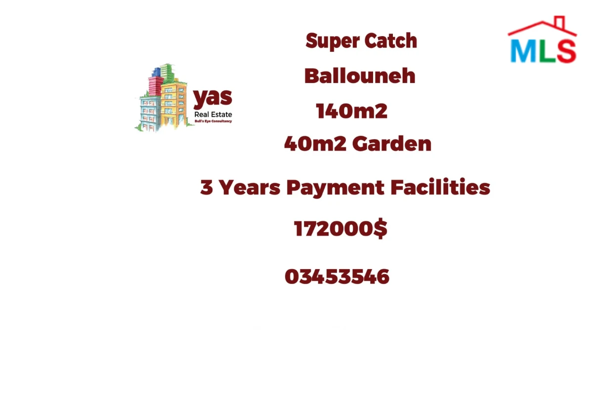 Ballouneh 140m2 | 40m2 Garden | PAYMENT FACILITIES | View |