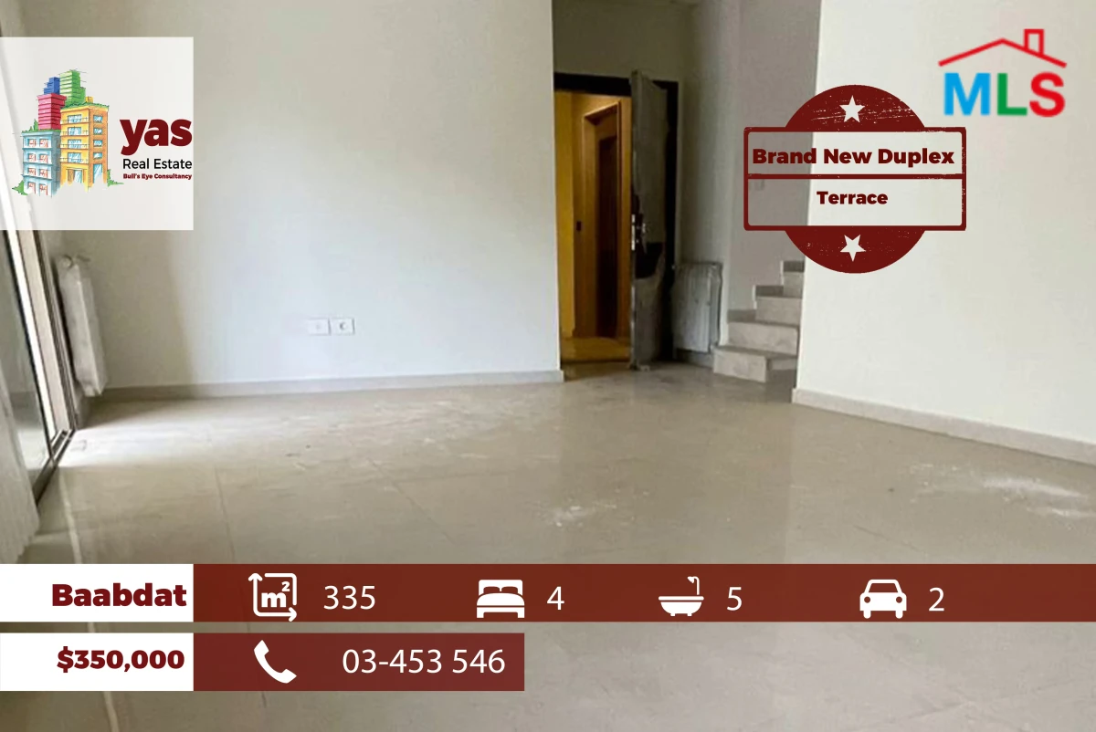 Baabdat 335m2 | Terrace | New Duplex | Mountain View | TCH