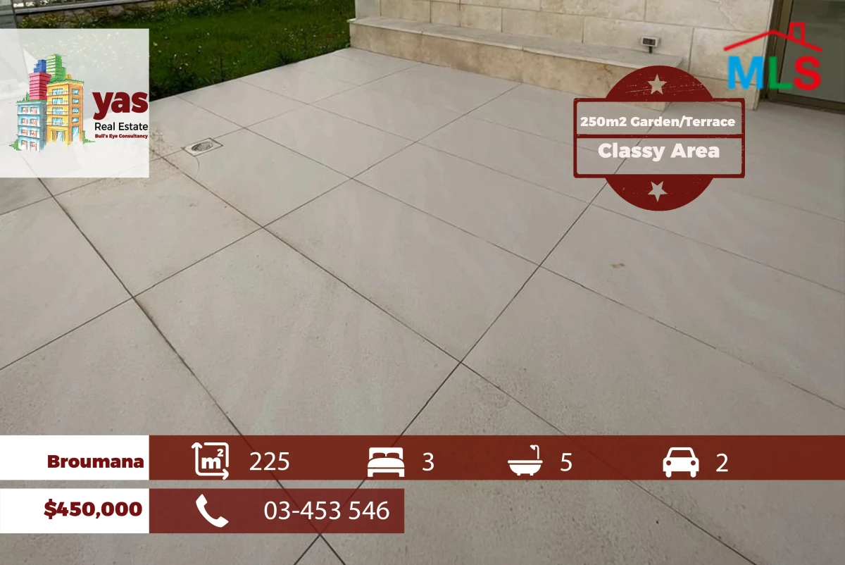 Broumana/Mar Chaaya 225m2 | 250m2 Garden/Terrace | Prime Location|TCH