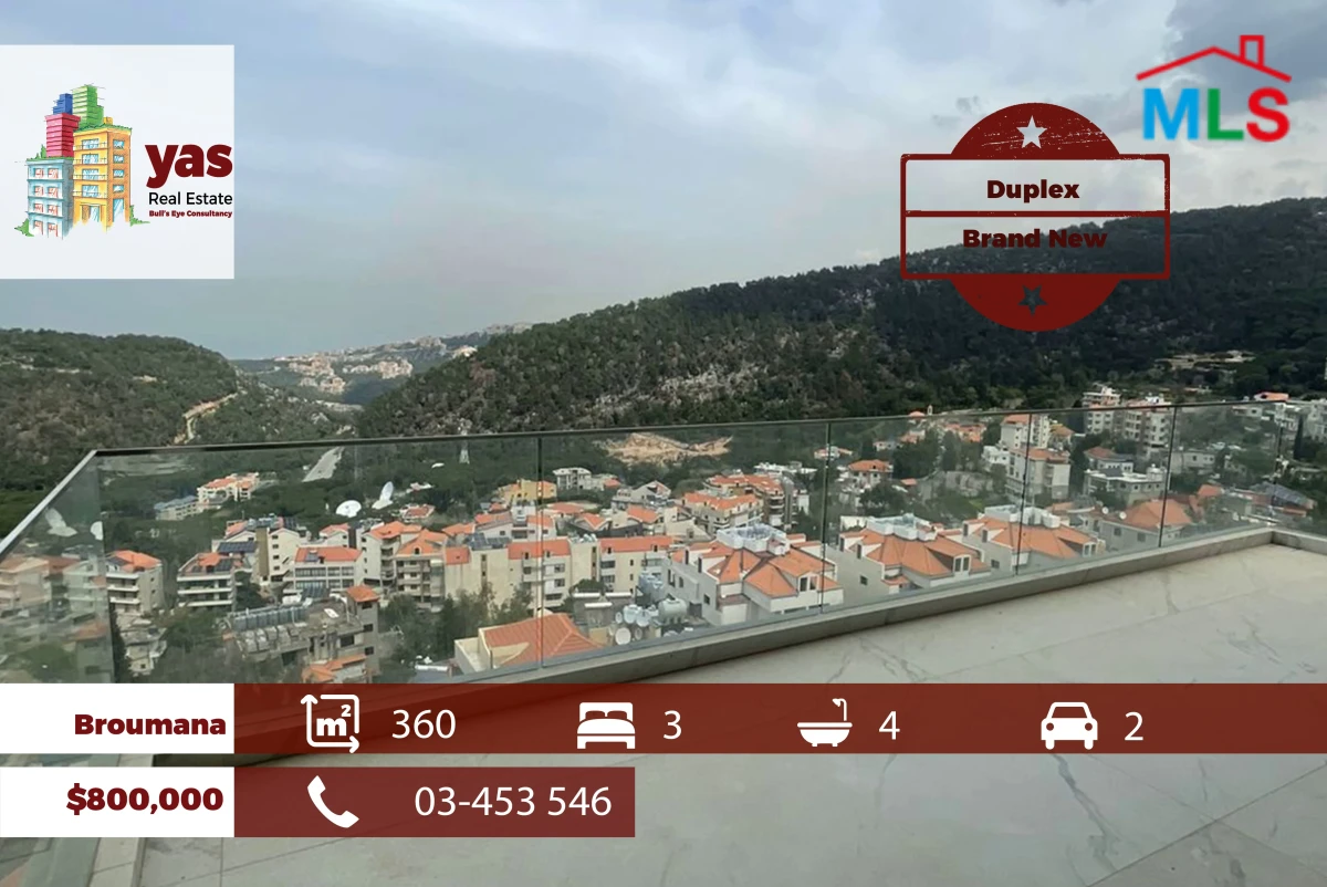 Broumana 360m2 | Duplex | Brand New | Classy Area | Mountain View |TCH