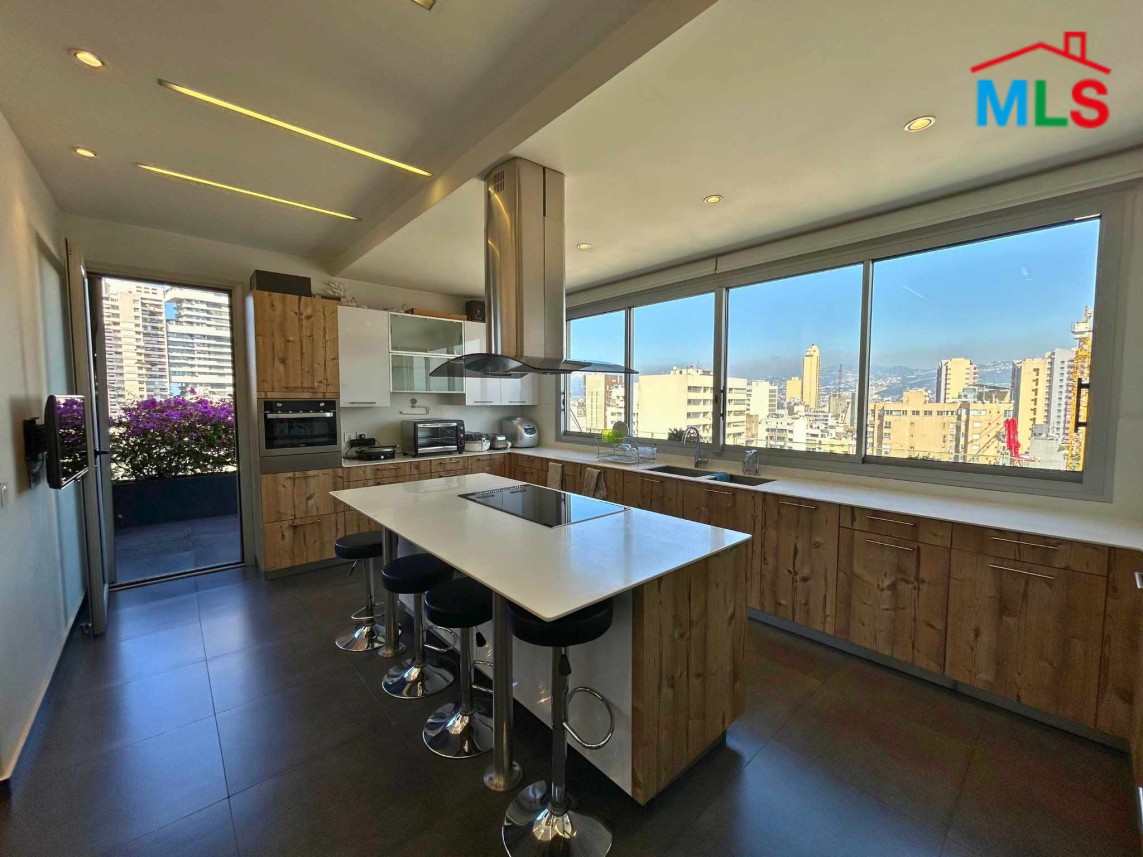 Penthouse with Terraces and Mountain City View For Sale in Achrafieh, Rizk